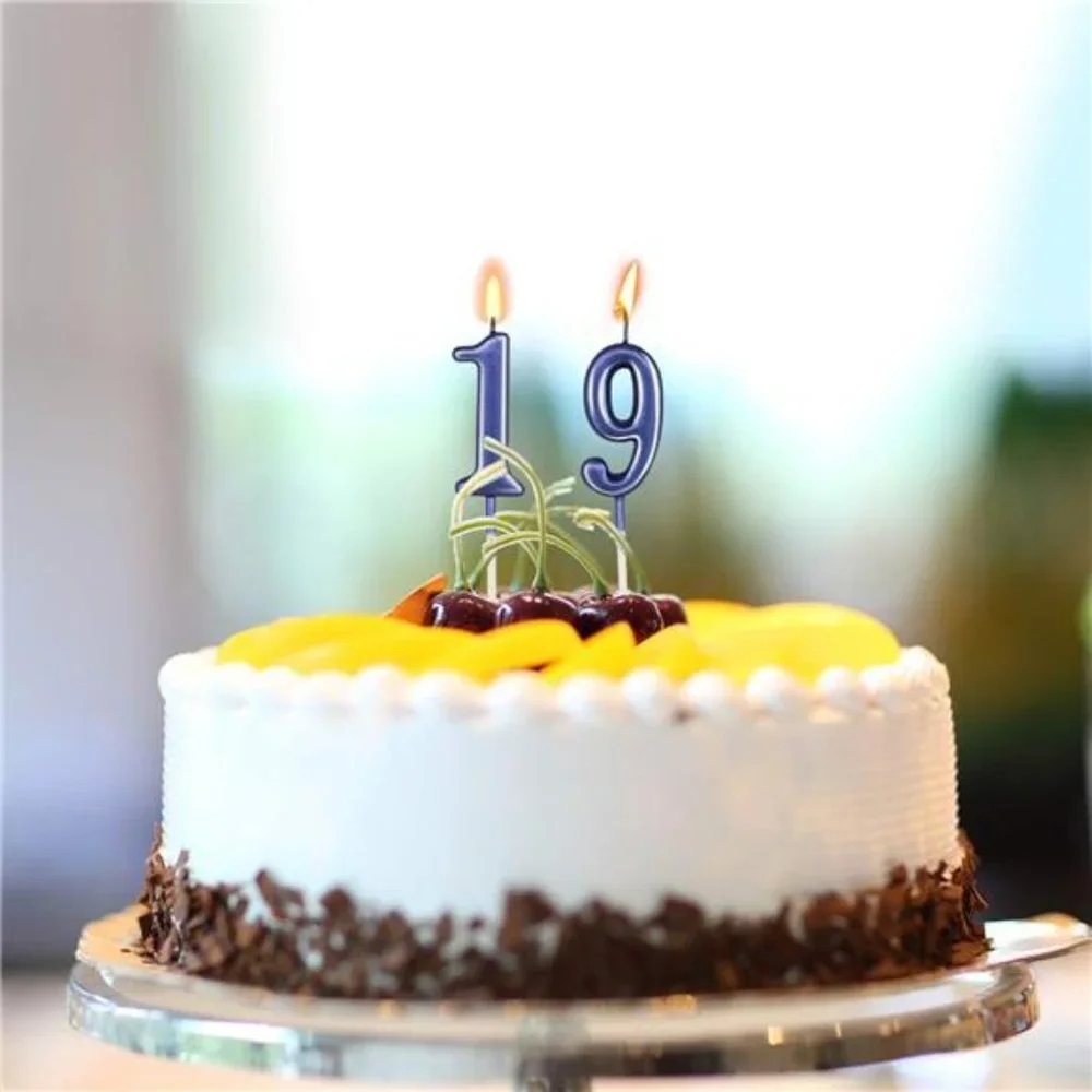 Blue Numeral Birthday Candles - Cake Numeric Candles Number 0 1 2 3 4 5 6 7 8 9